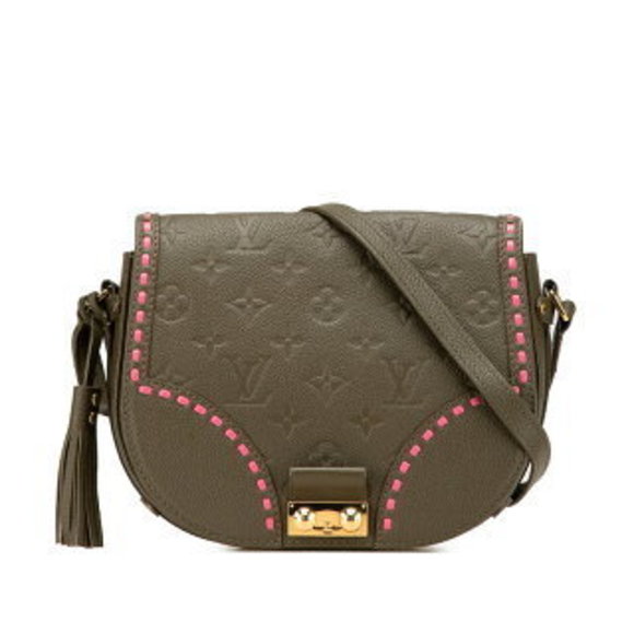 Louis Vuitton Empreinte Juno Shoulder Bag Khaki Green Pink Leather - Picture 1 of 8